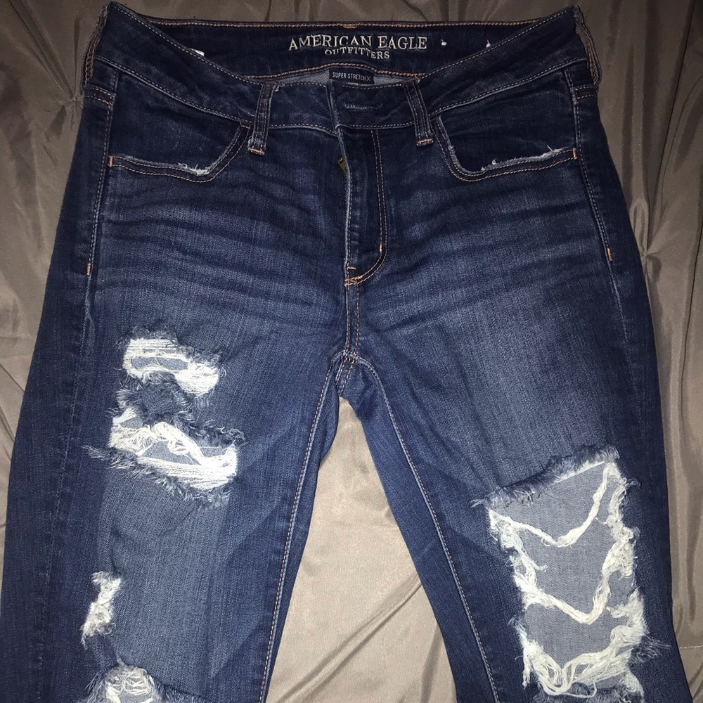 Size 8 long, American eagle ripped jeans